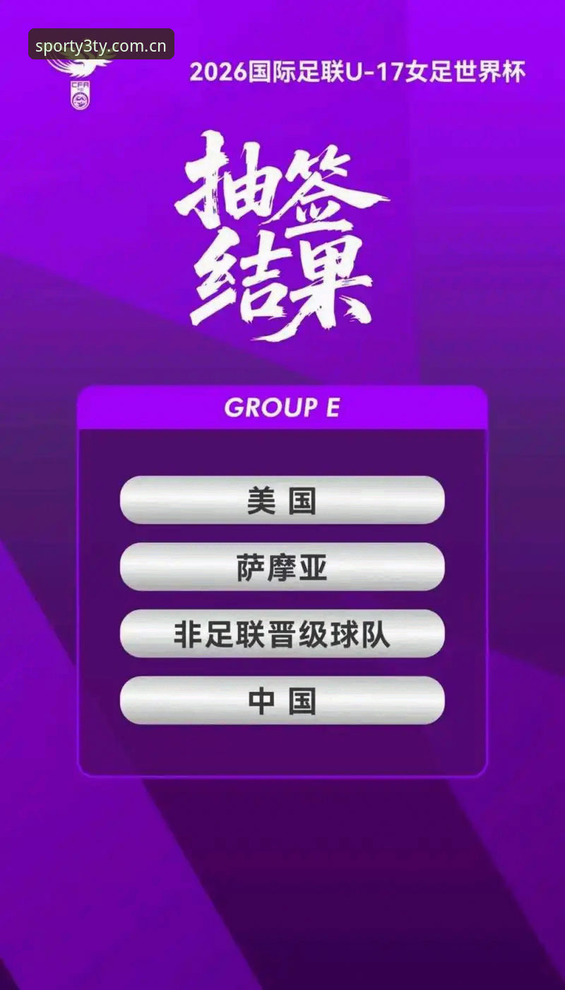 三亿体育稳定流畅推荐 U17世界杯抽签结果全面解析:中国男女足同遇强敌,如何突围成关键看点
